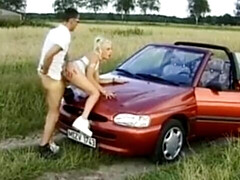 Amateur, Rubia, Coche, Alemán, Al aire libre, Público, Realidad, Flaco