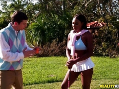 Kont, Zwart, Pijpbeurt, Interraciaal, Masturbatie, Buiten, Kut duiken, Slet