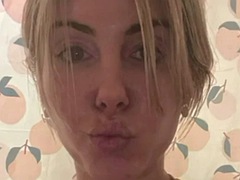 素人, 美女, デカパイ, ブロンド, マッサージ, 一人, オッパイの