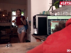 Casey A. Blonde Latvian teen gets wild with roommate's BBC