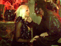 フェラチオ, 茶髪の, デブ, 手コキする, ハードコア, なめる, 自然山雀, 三人