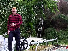 ブロンド, フェラチオ, グループ, キス, なめる, 下着, 熟年