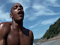 Anal, Plage, Grosse bite, Noire, Couple, Homosexuelle, Hard, Fille latino