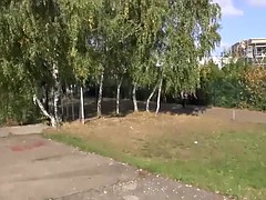 素人, 美女, 茶髪の, チン, 顔射, オーガズム, アウトドア, 公共