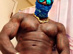 素人, 黒人, 黒人, 毛深い, ハードコア, オナニー, 一人, タトゥー