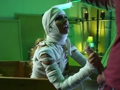 Haunted house mummy fucked by a gigantic dick