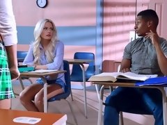 Schoolgirl blows her teacher and they fuck on the desk