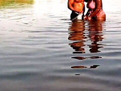 Playa, Bikini, Hendidura, Desnudo, Portugués, Pelirrojo, Bajo el agua, Esposa