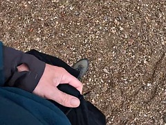 Enthousiasteling, Strand, Grote lul, Gevangen, Homo, Masturbatie, Buiten, Gezichtspunt