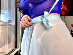 Transparent lingerie try on