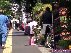 Petite japanese florist pussyfucked in store