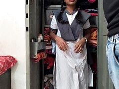 Mumbai Ashu sucks teacher's huge cock and gets pounded hard in kitchen - Indian teen roleplay
