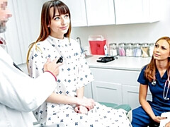 デカチン, フェラチオ, 医者, 女 人男 人, 毛深い, オマンコ, ティーン, オッパイの