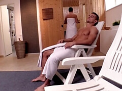 Brunette Czech Bombshell Nata Lee: Horny Sauna Encounter with Blowjob & Sex