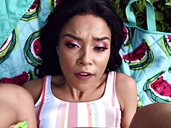 Maya Bijou gets her bald pussy pounded by Tony Rubino in a POV style video