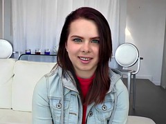 Petite redhead teeny mouth jizzed by big cock