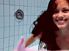 Fétiche, De plein air, Piscine, Public, Russe, Douche, Nénés, Sous marin