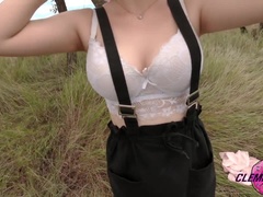 Grote kont, Pijpbeurt, Diep in de keel, Lul, Buiten, Gezichtspunt, Openbaar, Ruw