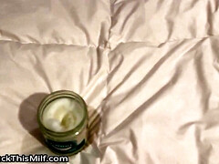 Grosse titten, Blondine, Fesselspiele, Spermaladung, Handjob, Selbstgemacht, Milf, Pov
