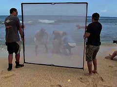 美女, ビーチ, デカパイ, セレブ, アウトドア