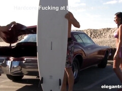 Plage, Gros seins, Plantureuse, Doigter, Hard, De plein air, Public, Chatte