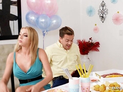 Juggy blonde chick with fake boobs gets deeply fucked