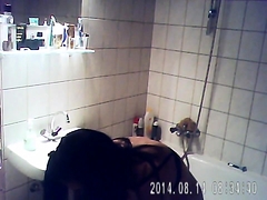 Amateur, Brunette brune, Douche, Adolescente, Voyeur