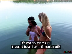 Arsch, Strand, Blondine, Tschechisch, Freundin, Im freien, Piercing, Nass