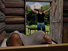 Dreidimensional, Leie, Grosse titten, Paar, Hausfrau, Reif, Milf, Schlampe