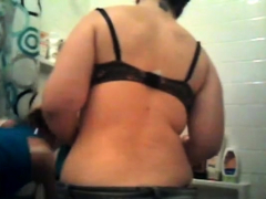 Hot chubby playing with dildo in the shower