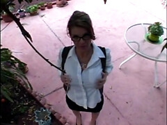 Hot figured milf takes deep throat