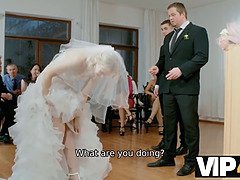 Watch blonde bombshell Kristy waterfall get married in public and cuckold husband watches in HD