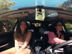 Cul, Voiture, Masturbation, Seins naturels, Chatte, String, Nénés, Train