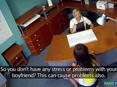 素人, 医者, レズビアン, なめる, 看護婦, オフィス, オマンコ, ユニフォーム