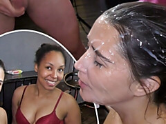 Leie, Britisch, Spermaladung, Aufs gesicht abspritzen, Gruppe, Handjob, Hd, Interrassisch