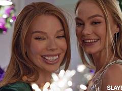 Beauté, Gros seins, Blonde, Lesbienne, Léchez, Lingerie, Rousse roux, Nénés