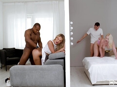 Grosser arsch, Blasen, Betrug, Flotter vierer, Handjob, Interrassisch, Masturbation, Hintern versohlen