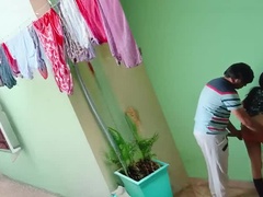 Desi Indian Stepsister Fucked Hard While Hanging Clothes - Big Tits & Tight Pussy