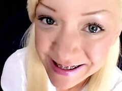 18 ans, Amateur, Blonde, Sucer une bite, Tir de sperme, Hard, Hd, Adolescente