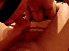 Eye band blinded amateur cutie love to suck and swallow