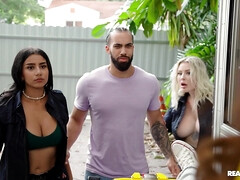 Tetas grandes, Tetona, Interracial, Tetas naturales, Estrella porno, Realidad, Tatuaje, Trio