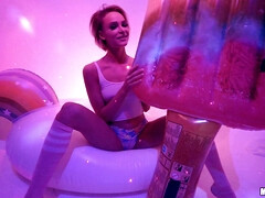 素人, アメリカ人, お尻, ブロンド, フェラチオ, 茶髪の, チン, オッパイの