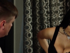 Massage MILF doggystyled after wanking cock