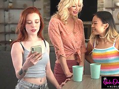 Asiático, Rubia, Morena, Hd, Lesbiana, Orgasmo, Pequeña