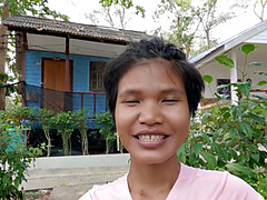 In den arsch, Asiatisch, Bikini, Blasen, Braunhaarige, Hundestellung, Im freien