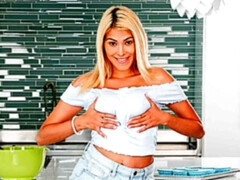 Beautiful blonde angel with nice boobs Stephanie West rammed in the bed