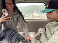 Grote lul, Pijpbeurt, Sperma shot, Buiten, Klein, Openbaar