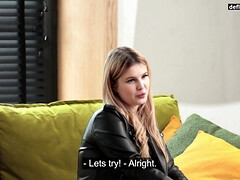 Horny long-haired teen incredible solo scene