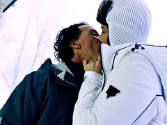 Slamming down Nikki Dreams pussy and doing it in the snow