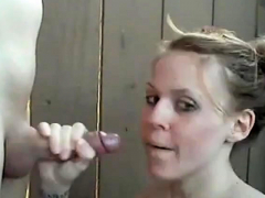 Leie, Blondine, Blasen, Spermaladung, Im freien, Netzkamera